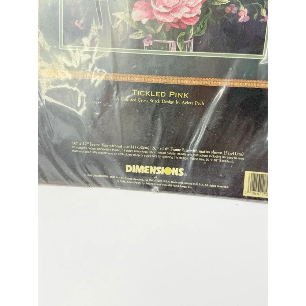 Dimensions Gold Collection Tickled Pink Cross Stitch Kit Flowers